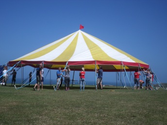Up goes our little bigTop tent